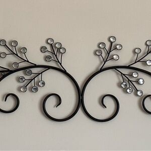 Elegant Black Wall Decor with faux crystal adornments